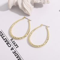 Boucles D&#39;oreilles Simples Ovales En Cuivre main image 5