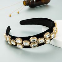 New Simple Retro Palace Style Diamond Fabric Headband main image 3