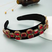 New Simple Retro Palace Style Diamond Fabric Headband main image 5