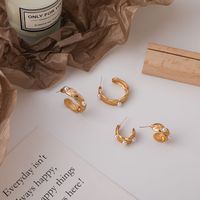 Retro Diamond Pearl Metal Earrings main image 6