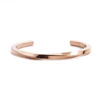Stainless Steel Adjustable C-shaped Twisted Twist Open Bracelet sku image 3