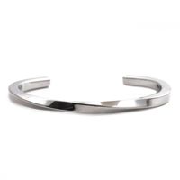 Stainless Steel Adjustable C-shaped Twisted Twist Open Bracelet sku image 1
