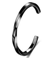 Stainless Steel Adjustable C-shaped Twisted Twist Open Bracelet sku image 4