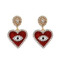 Demon Eyes Heart Diamond Earrings sku image 2