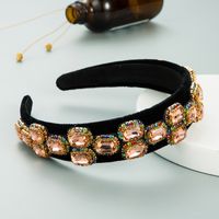 New Simple Retro Palace Style Diamond Fabric Headband sku image 2