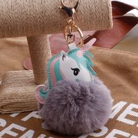 Quelle Fabrik Spot Kreative Einhorn Schlüssel Bund Imitation Rex Kaninchen Fell Cartoon Pu Leder Pony Monster Tasche Anhänger Weiblich sku image 9