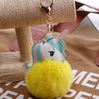 Quelle Fabrik Spot Kreative Einhorn Schlüssel Bund Imitation Rex Kaninchen Fell Cartoon Pu Leder Pony Monster Tasche Anhänger Weiblich sku image 11