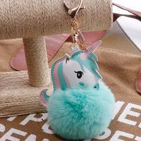 Quelle Fabrik Spot Kreative Einhorn Schlüssel Bund Imitation Rex Kaninchen Fell Cartoon Pu Leder Pony Monster Tasche Anhänger Weiblich sku image 15