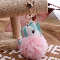 Quelle Fabrik Spot Kreative Einhorn Schlüssel Bund Imitation Rex Kaninchen Fell Cartoon Pu Leder Pony Monster Tasche Anhänger Weiblich sku image 20