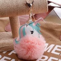 Quelle Fabrik Spot Kreative Einhorn Schlüssel Bund Imitation Rex Kaninchen Fell Cartoon Pu Leder Pony Monster Tasche Anhänger Weiblich sku image 21