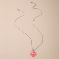 New Korean Pink Flower Pendant Necklace main image 3