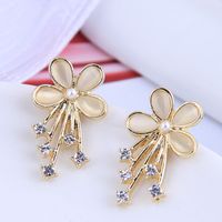 Korean Fashion Simple Flower Drop Earrings sku image 1