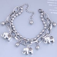 Mode Coréenne Hip Hop Simple Perles En Acier Inoxydable Bracelet Bébé Éléphant sku image 1