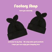 Black Cute Two Ears Knitted Hat main image 4