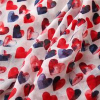 New Sweet Red Love Cotton And Linen Scarf main image 5