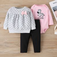 Fashion Pullover Three-piece Baby Animal Print Romper Suit main image 2