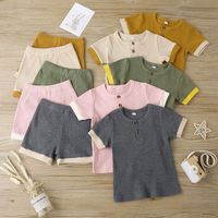Two-piece Casual Round Neck Pullover Shorts Set main image 1