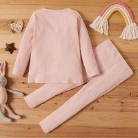 Pure Color Kids Fashion Two-piece Baby Casual Hanging Pullover Set main image 3