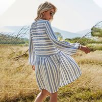 New Casual Stitching Striped Doll Version Loose Dress main image 5