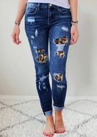 Casual Commute Full Length Washed Jeans Skinny Pants sku image 6