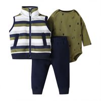 Zipper Jacket Three-piece Romper Vest Suit sku image 1