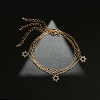 New Fashion Multi-layer Diamond-studded Five-pointed Star Anklet main image 6