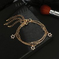 New Fashion Multi-layer Diamond-studded Five-pointed Star Anklet main image 7