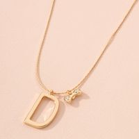 Simple Bow Letter D Pendant Necklace main image 5