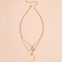 Simple Gold Coin Pendant Necklace main image 1