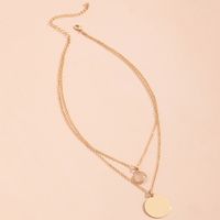 Simple Gold Coin Pendant Necklace main image 4