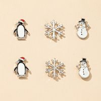 Fashion Snowman Penguin Snowflake Earrings Set main image 1