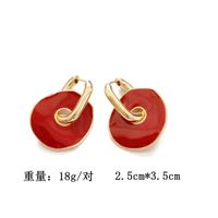 Boucles D&#39;oreilles Rondes Rouges main image 2