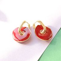 Boucles D&#39;oreilles Rondes Rouges main image 3