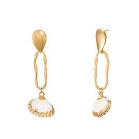 Golden Drop Shape Earrings sku image 1