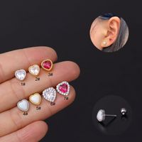 Fashion Screw Screw Ball Zircon Opal Love Earring sku image 1