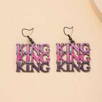 Fashion Letter King Earrings sku image 1