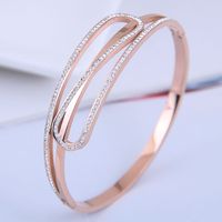 Bracelet En Diamant Clignotant Simple En Acier Titane De Mode Coréenne main image 1
