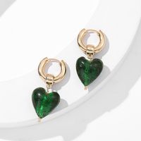 Retro Glass Heart-shaped Earrings main image 4