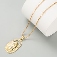 Fashion Virgin Mary Pendant Copper Micro-inlaid Zircon Necklace main image 4