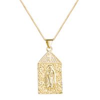 Mode Jungfrau Maria Anhänger Kupfer Mikro Eingelegte Zirkon Halskette main image 1