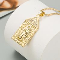 Mode Jungfrau Maria Anhänger Kupfer Mikro Eingelegte Zirkon Halskette main image 3