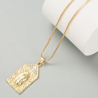 Mode Jungfrau Maria Anhänger Kupfer Mikro Eingelegte Zirkon Halskette main image 4
