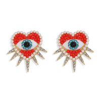 Fashion Demon Eye Heart Diamond Earrings main image 1