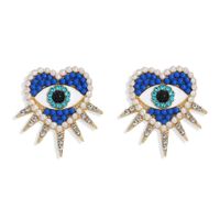 Fashion Demon Eye Heart Diamond Earrings main image 6