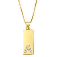 Simple Rectangle 26 Letter Necklace main image 3