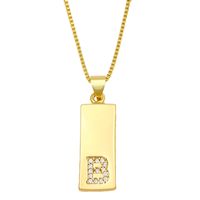 Simple Rectangle 26 Letter Necklace main image 4
