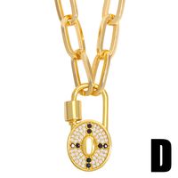 Fashion Lock Diamond Pendant Necklace main image 4