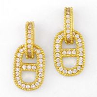 Simple Full Diamond Pig Nose Earrings main image 1