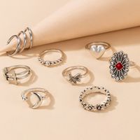 Starfish Love Heart Flower Moon Open Ring 10-piece Set main image 4