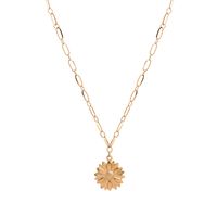 Fashion Chrysanthemum Pendant Titanium Steel Necklace main image 6